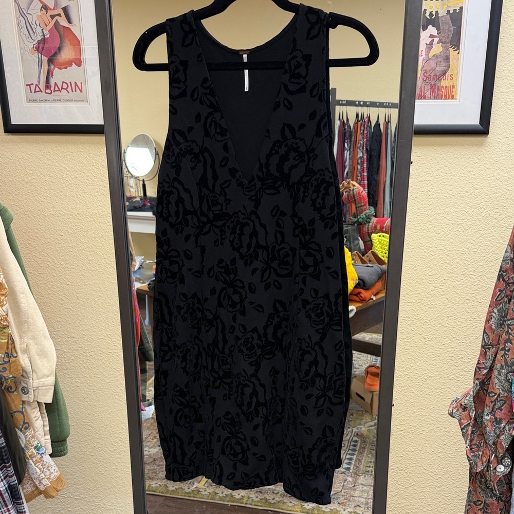 Free People Black Floral Midi Dress